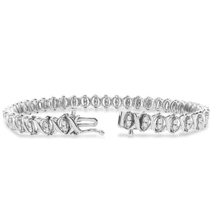 1.00 Carat X-Link Diamond Tennis Bracelet in Sterling Silver - 7.5"