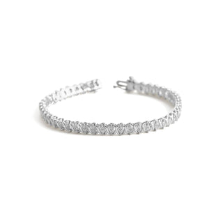 1.00 Carat X-Link Diamond Tennis Bracelet in Sterling Silver - 7.5"