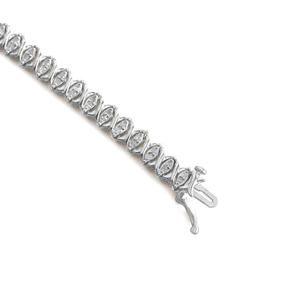 1.00 Carat X-Link Diamond Tennis Bracelet in Sterling Silver - 7.5"