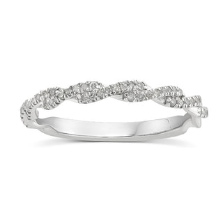 1/5 Carat Diamond Twist Band in Sterling Silver