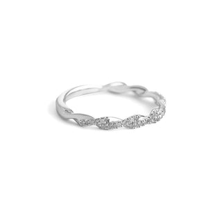 1/5 Carat Diamond Twist Band in Sterling Silver