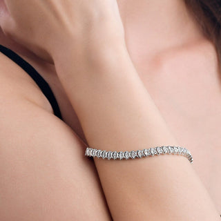 1.00 Carat X-Link Diamond Tennis Bracelet in Sterling Silver - 7.5"