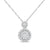 1/3 Carat Diamond Halo Necklace in 10K White Gold - 18"