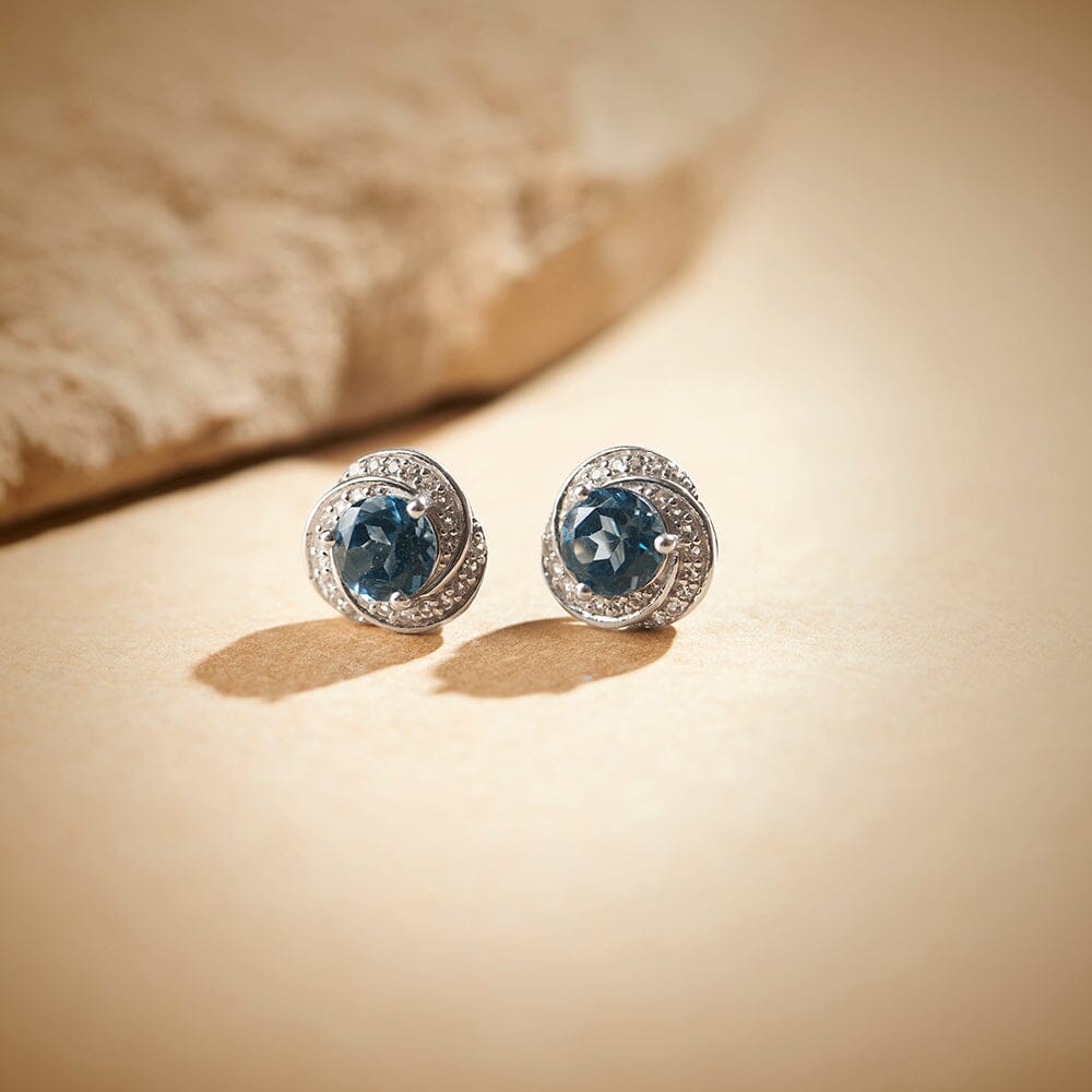 Sterling silver Blue Topaz stud earrings