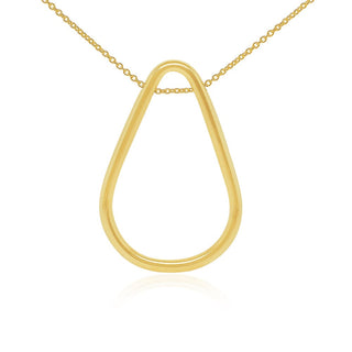 Teardrop-shaped Gold Pendant Necklace in 9K Yellow Gold-18"